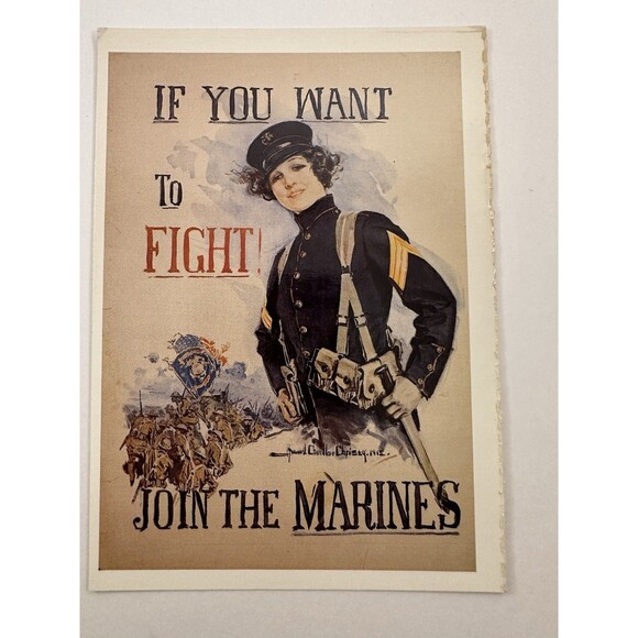 Other - Postcard If You Want To Fight! Join the Marines Replica  1990 Dover Publications